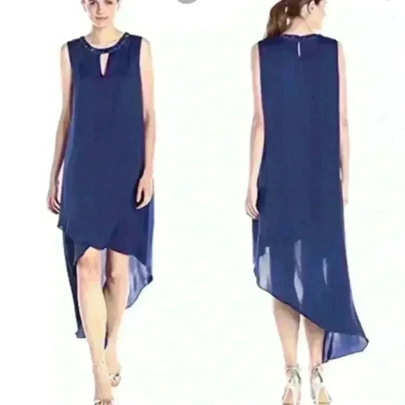 BCBGMaxAzria Asymmetrical Blue sleeveless dress - Picture 1 of 10
